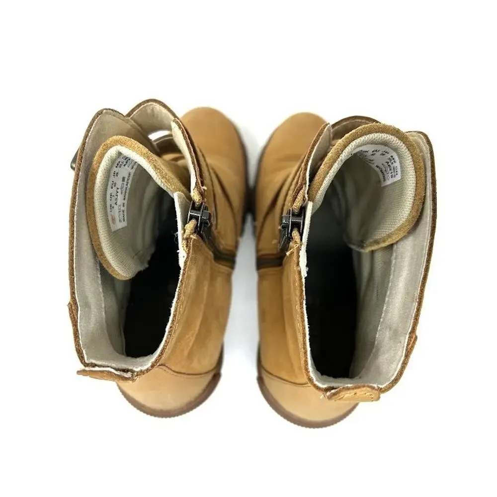 Timberland Sutherlin Bay Triple Buckle Boots Wheat Leather Heel Women’s Size 9 - Picture 6 of 9